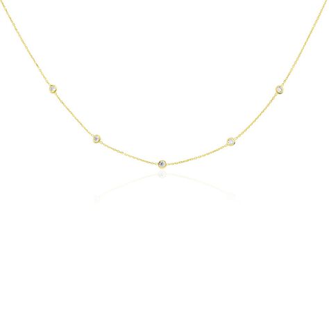RENI Damen Collier Gold 375 (9 Karat) Zirkonia Wei&szlig; 0,620 ct