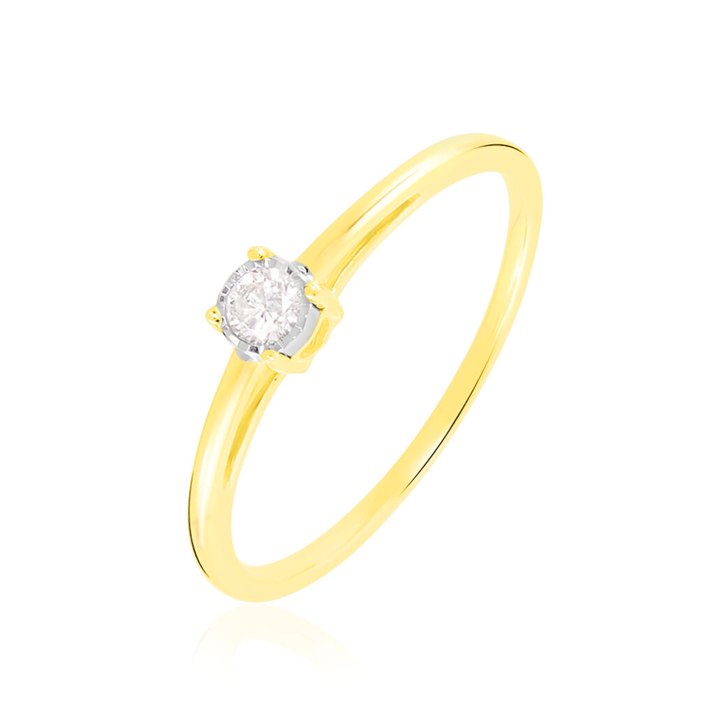Illusion Damen Ring Gold 375 (9 Karat) Diamant Wei&szlig; 0,08 ct