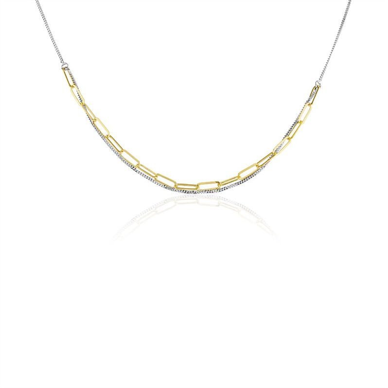 NELINA Damen Collier Silber Bicolor Gold/Silber 925 - Halsketten Damen | OROVIVO