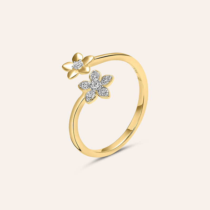 Anello Fantasia Sophia Oro Giallo Diamante - Spannringe Damen | OROVIVO