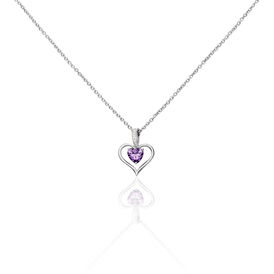 Damen Halskette Silber 925 Zirkonia Herz - Herzketten Damen | OROVIVO