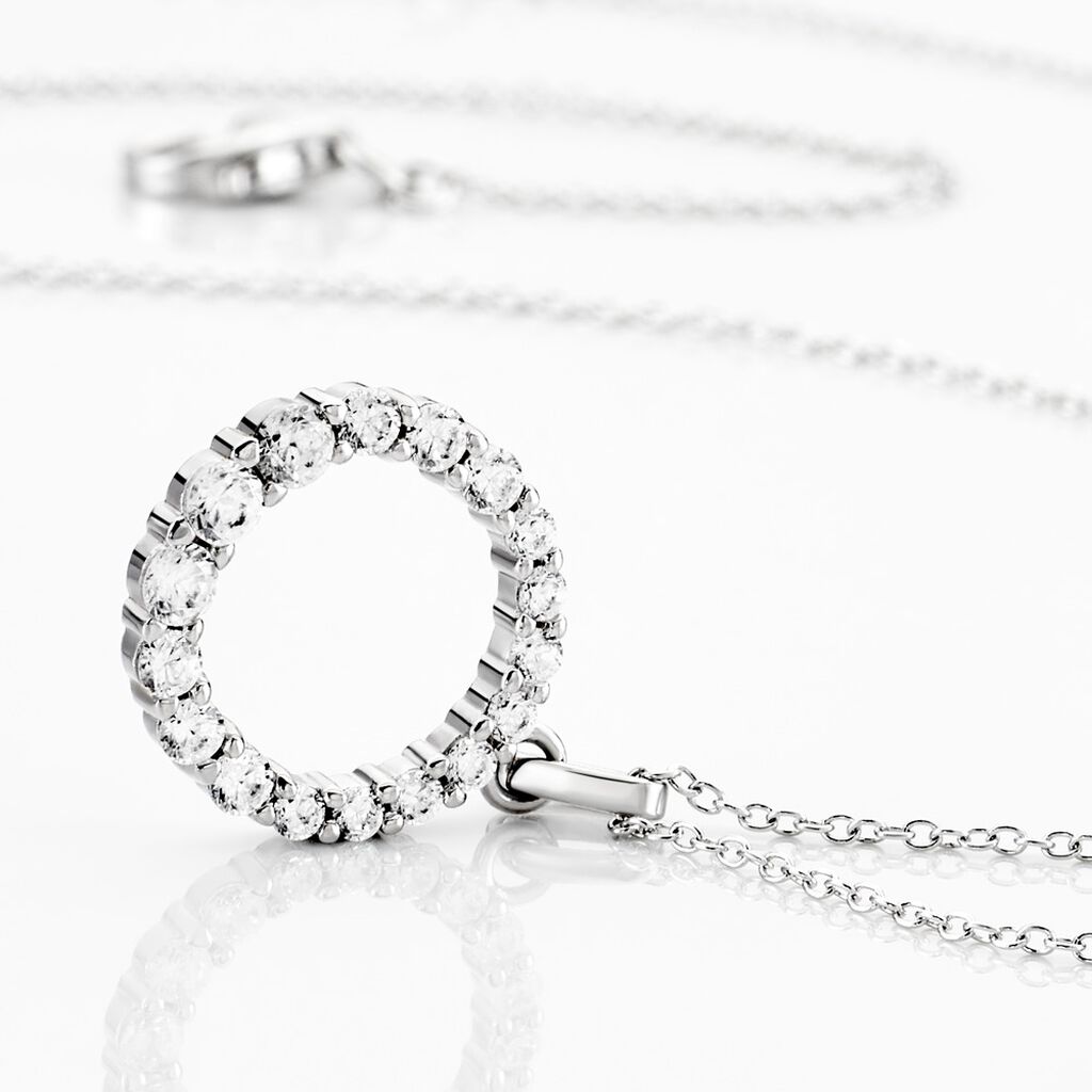 Damen Collier Silber 925 Zirkonia Kreis 1,00mm - Halsketten Damen | OROVIVO