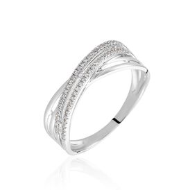 Damen Ring Weißgold 375 Diamanten 0,13ct gefreuzt Julianne - Ringe mit Edelsteinen Damen | OROVIVO