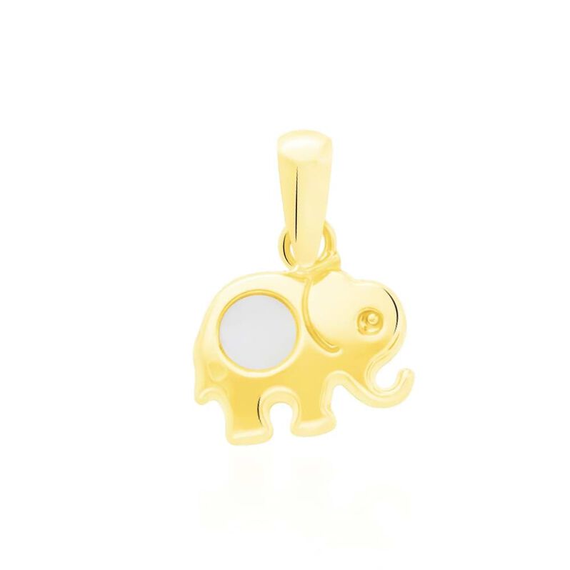 Ciondolo elefante in oro giallo e madreperla - Spannringe Kinder | OROVIVO