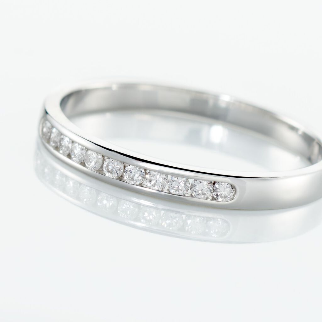 Damen Ring Weißgold 375 Diamant 0,17ct Memo Jata  - Eheringe mit Stein Damen | OROVIVO