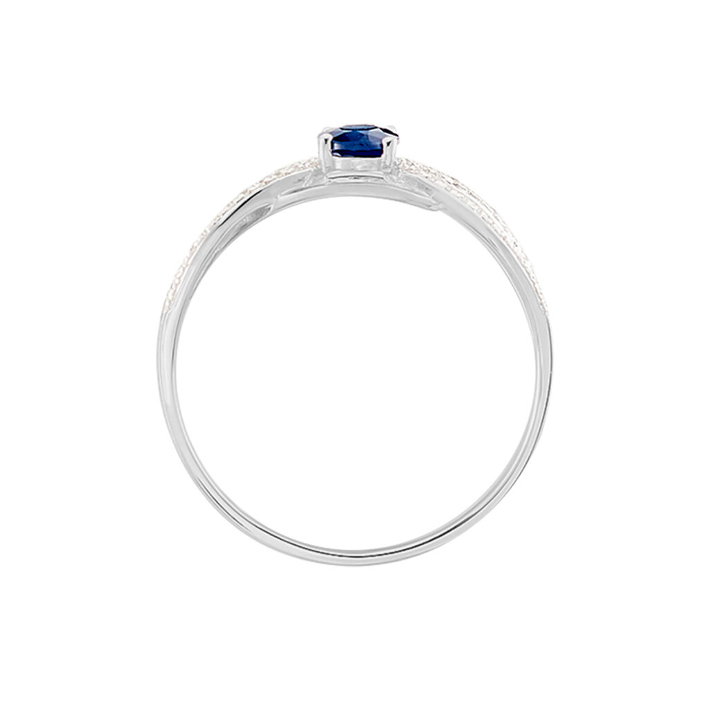 Bague Sohanna Or Blanc Saphir Et Diamant - Spannringe Damen | OROVIVO