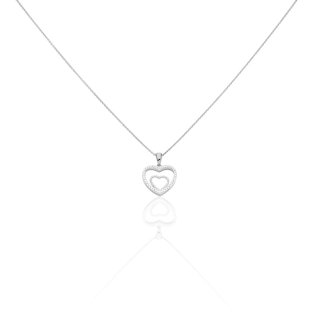 ALYSSIA HERZ 7 Damen Collier Silber 925 Zirkonia Wei&szlig; Herz