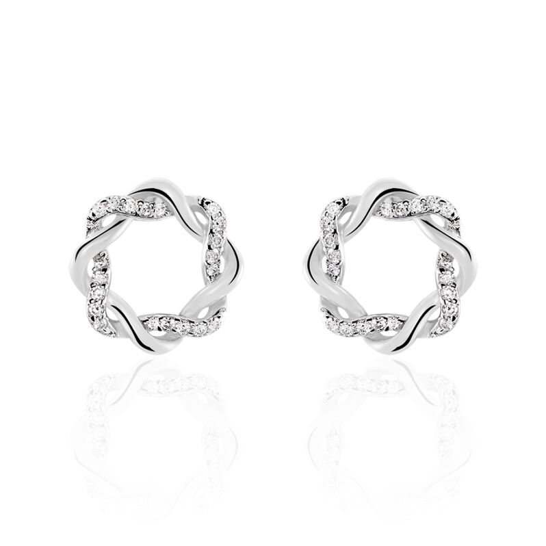 Boucles D'oreilles Argent Rhodie Calandra Forme Cercles - Spannringe Damen | OROVIVO