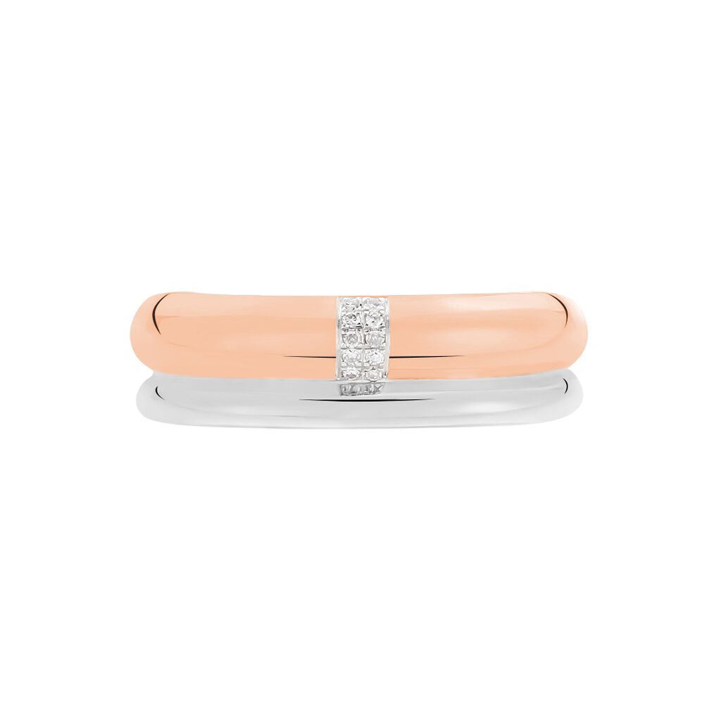 Bague Or Bicolore Weiss Et Rose Hajila - Spannringe Damen | OROVIVO