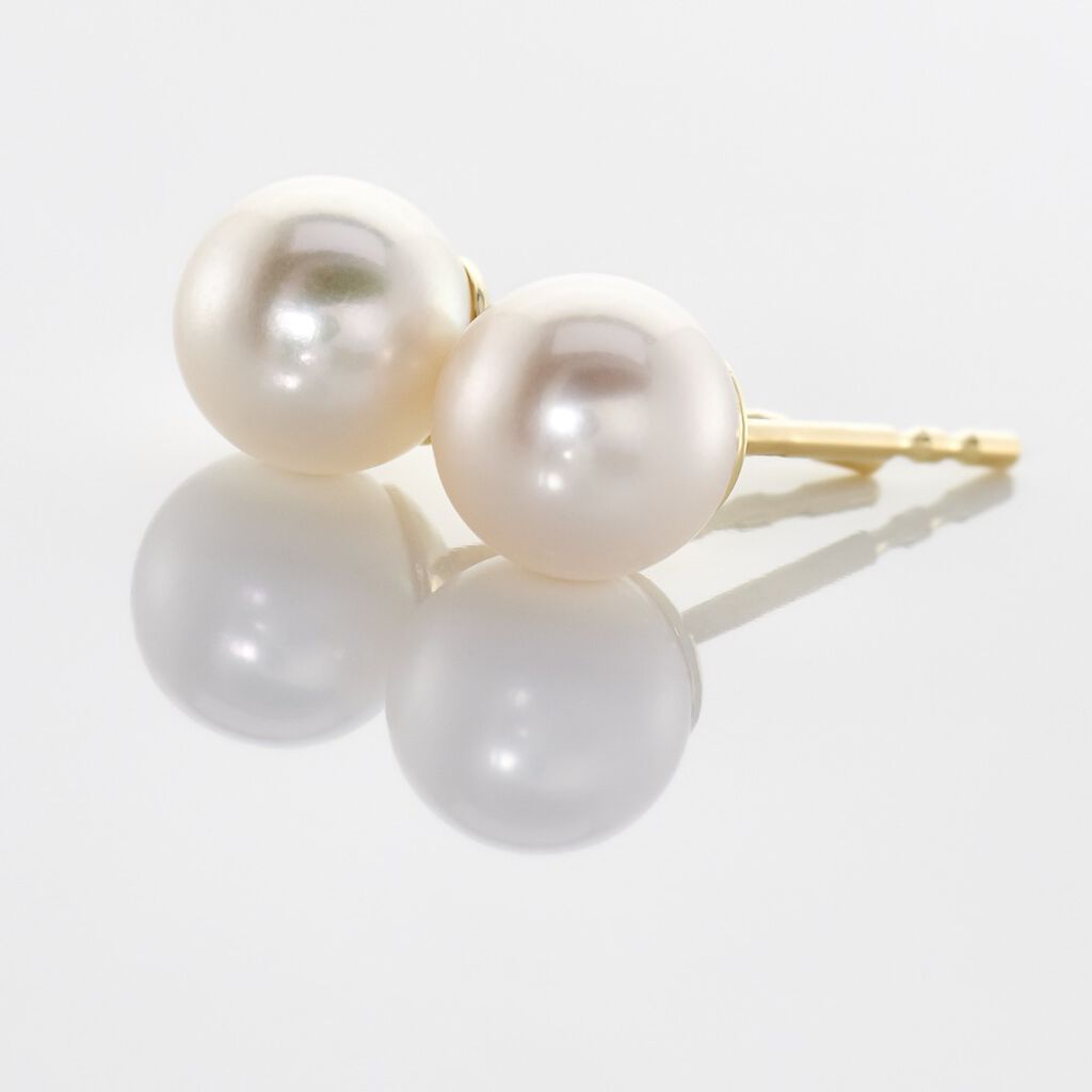 Damen Perlenohrringe Gold 585 Zuchtperle 6-7mm Grace - Ohrstecker Damen | OROVIVO