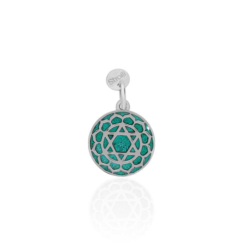 Charm in argento rodiato con simbolo IV Chakra dell'amore - Spannringe Damen | OROVIVO
