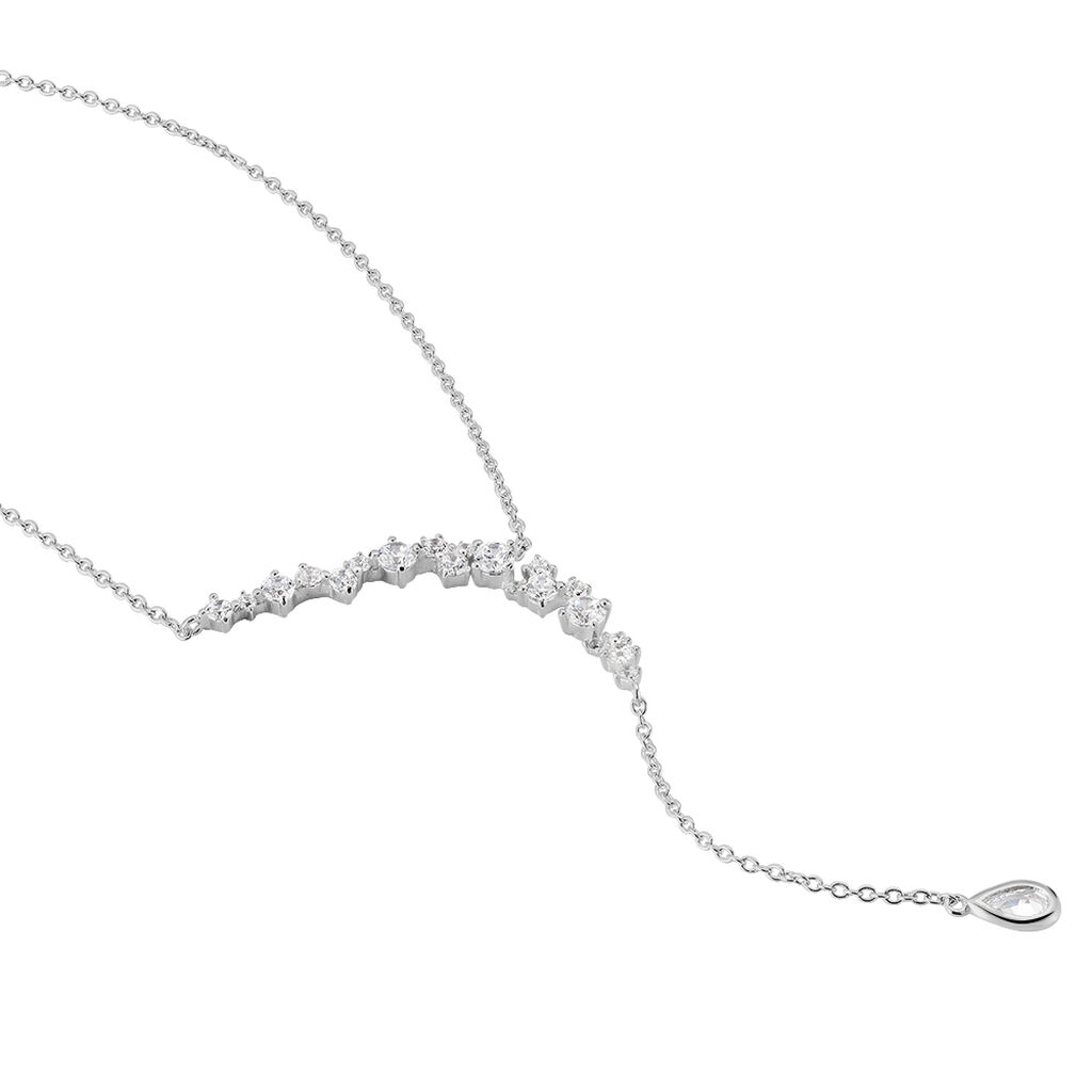INA Damen Collier Silber 925 Zirkonia Wei&szlig;