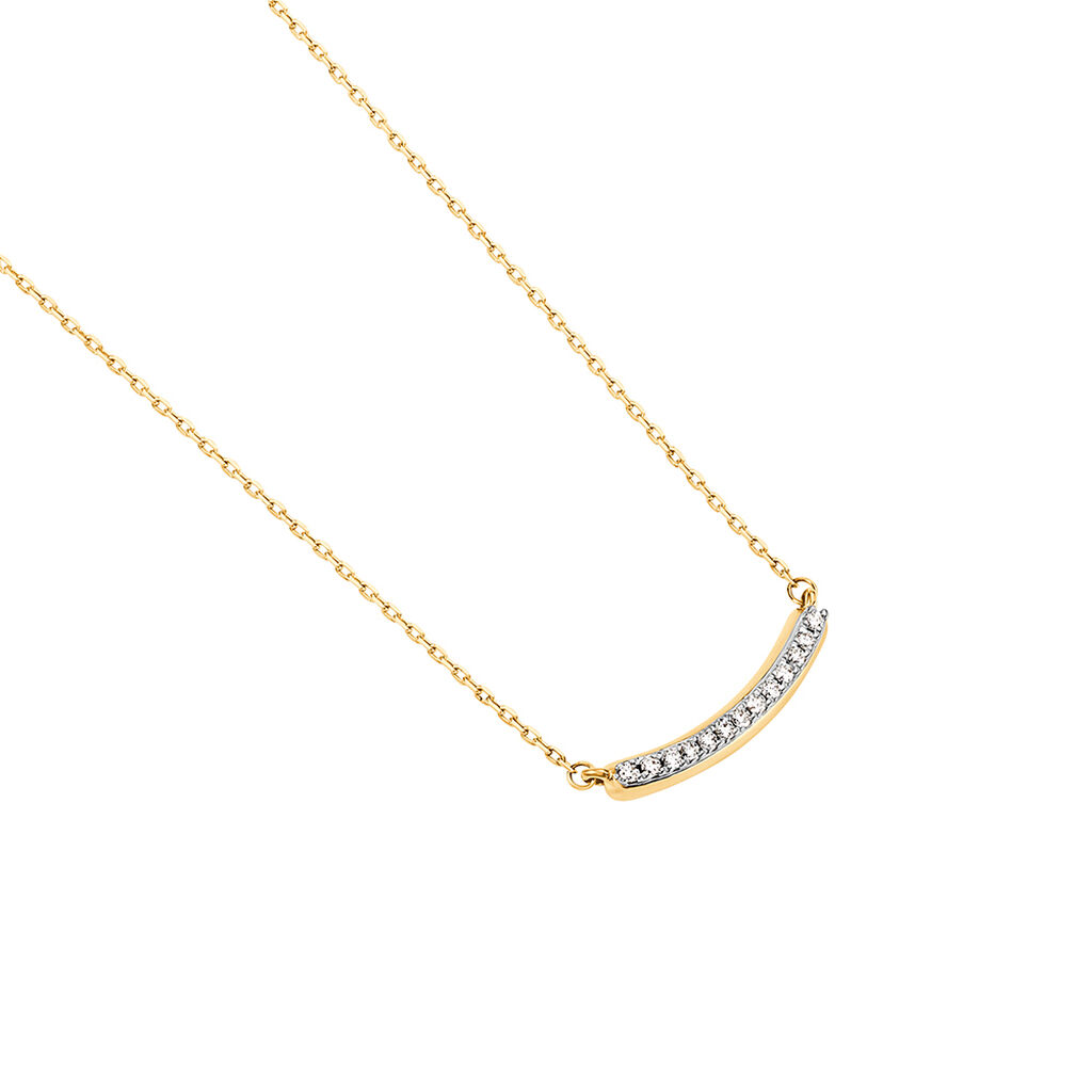 KAYLA Damen Collier Gold 375 (9 Karat) Synthetischer Diamant Weiß 0,07 ct - Halsketten Damen | OROVIVO