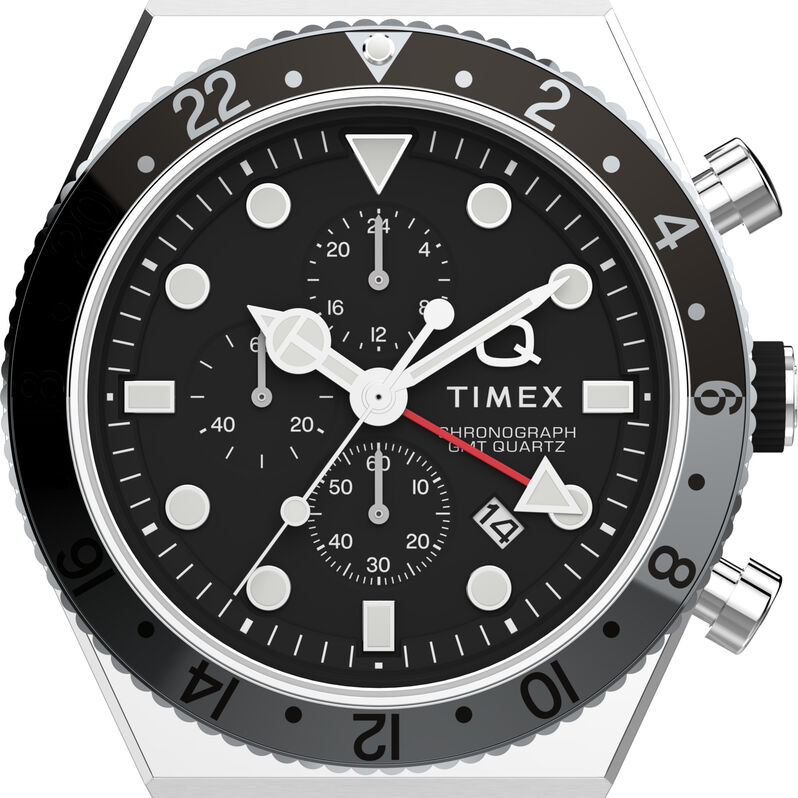 Orologio Al Quarzo Timex Q Timex Gmt Chronograph Tw2v69800 - Spannringe Herren | OROVIVO
