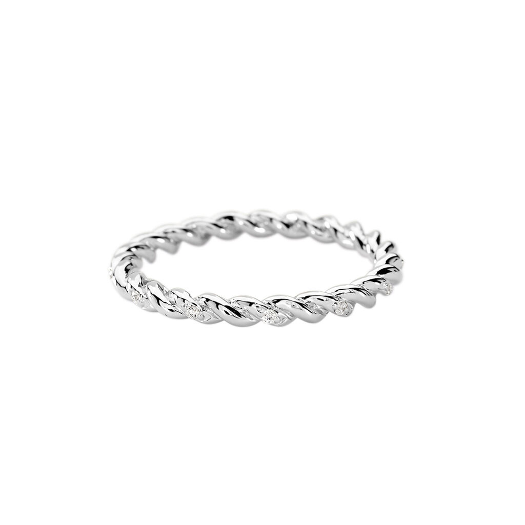 Damen Ring Silber 925 Rund Weiß Geometrisch Esther - Ringe mit Stein Damen | OROVIVO