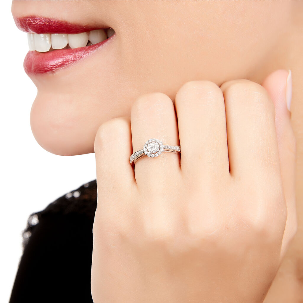 Bague Or Weiss Et Diamants - Spannringe Damen | OROVIVO