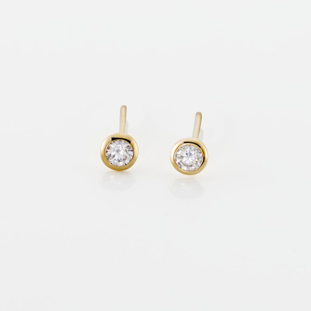 DARINA ZARGE Damen Ohrstecker Gold 375 (9 Karat) Zirkonia Wei&szlig; 0,42 ct