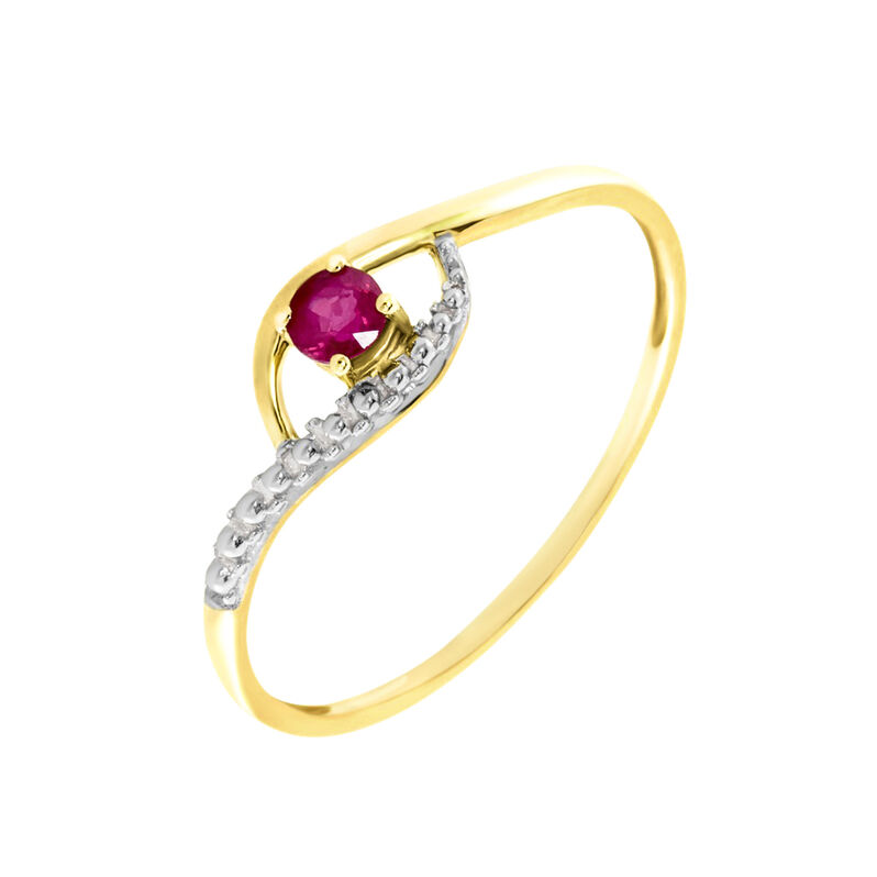 Bague Or Jaune Karmele Rubis - Spannringe Damen | OROVIVO