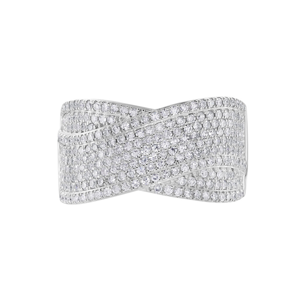 ELYNE Damen Ring Wei&szlig;gold 375 (9 Karat) Diamant Wei&szlig; 0,7 ct