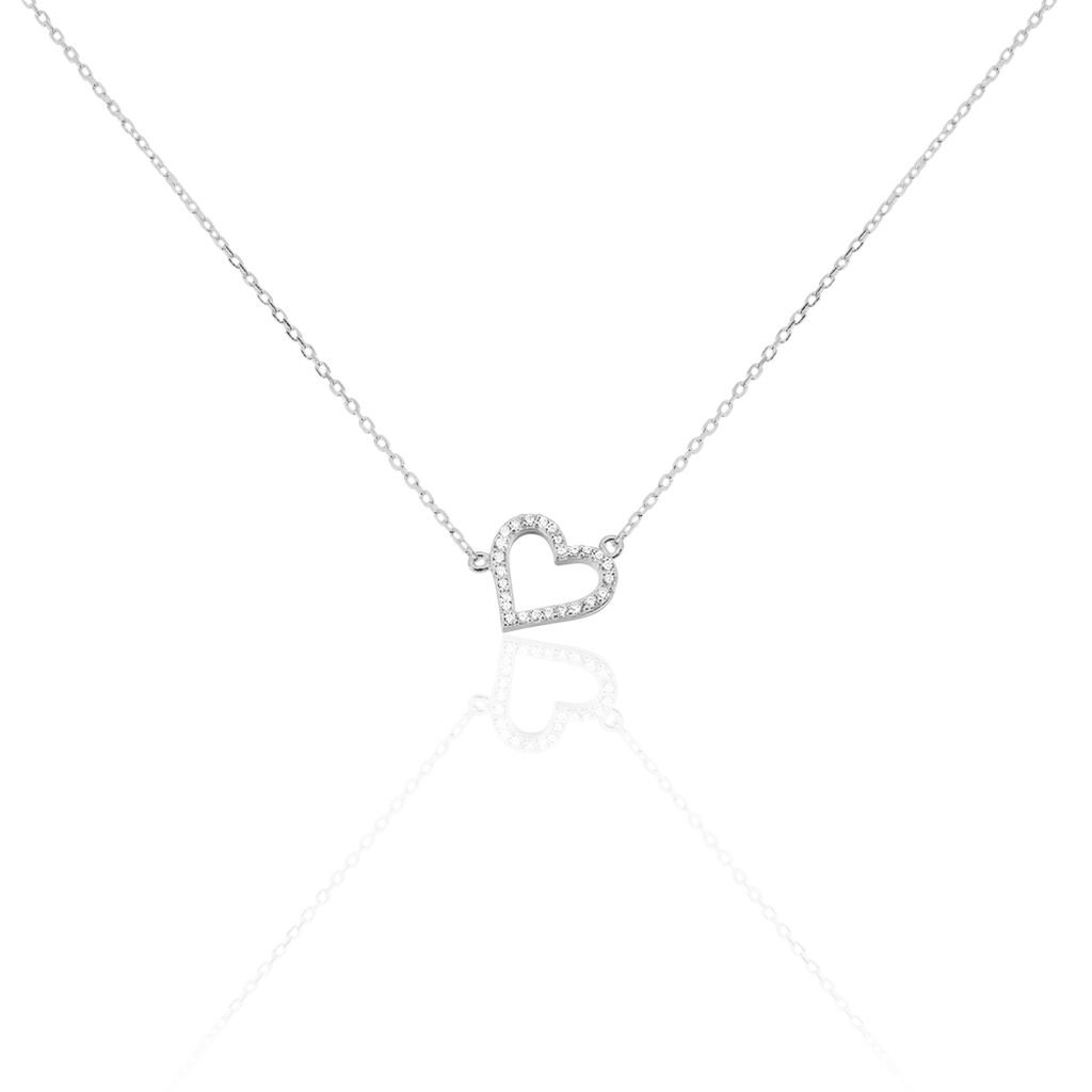 Thumbnail - PETYA Damen Collier Silber 925 Zirkonia Weiß, Collier mit Stein