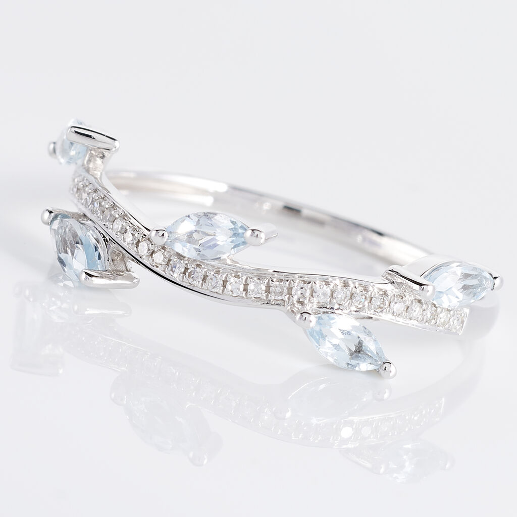 Bague Or Weiss Emmelyne Et Topaze - Spannringe Damen | OROVIVO