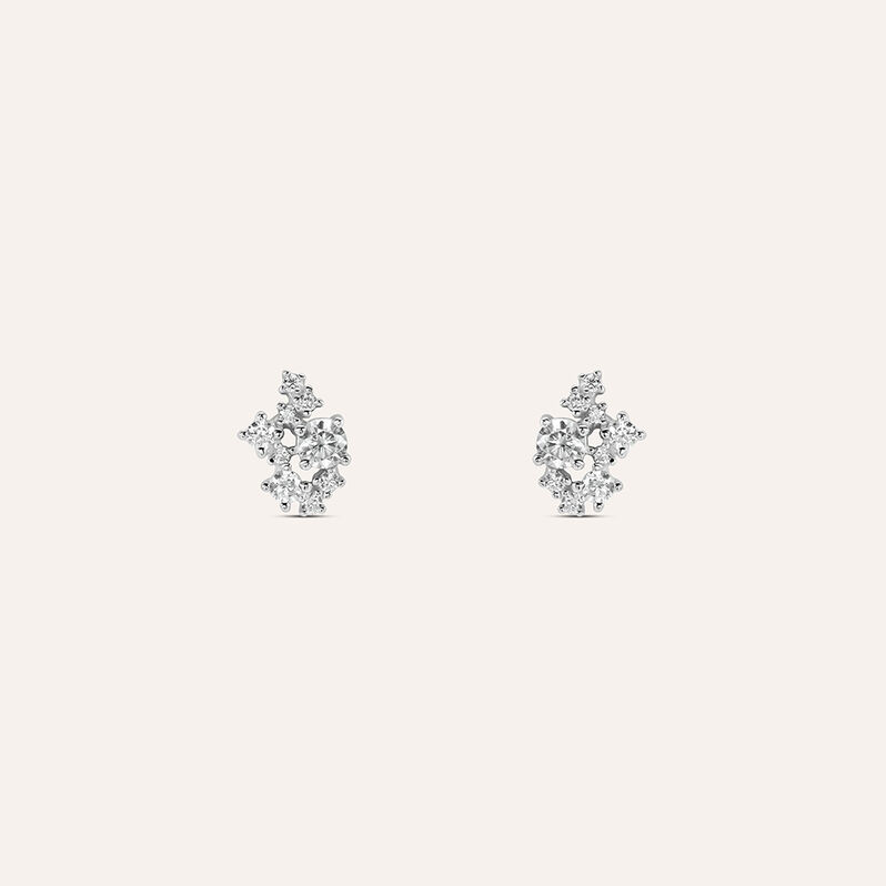 Orecchini Lobo Silver Elegance Argento Rodiato Cubic Zirconia - Spannringe Damen | OROVIVO