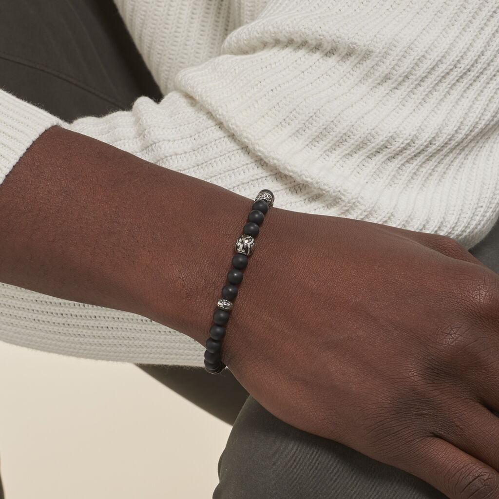 Bracelet Boules Acier Gris Labhras - Spannringe Herren | OROVIVO
