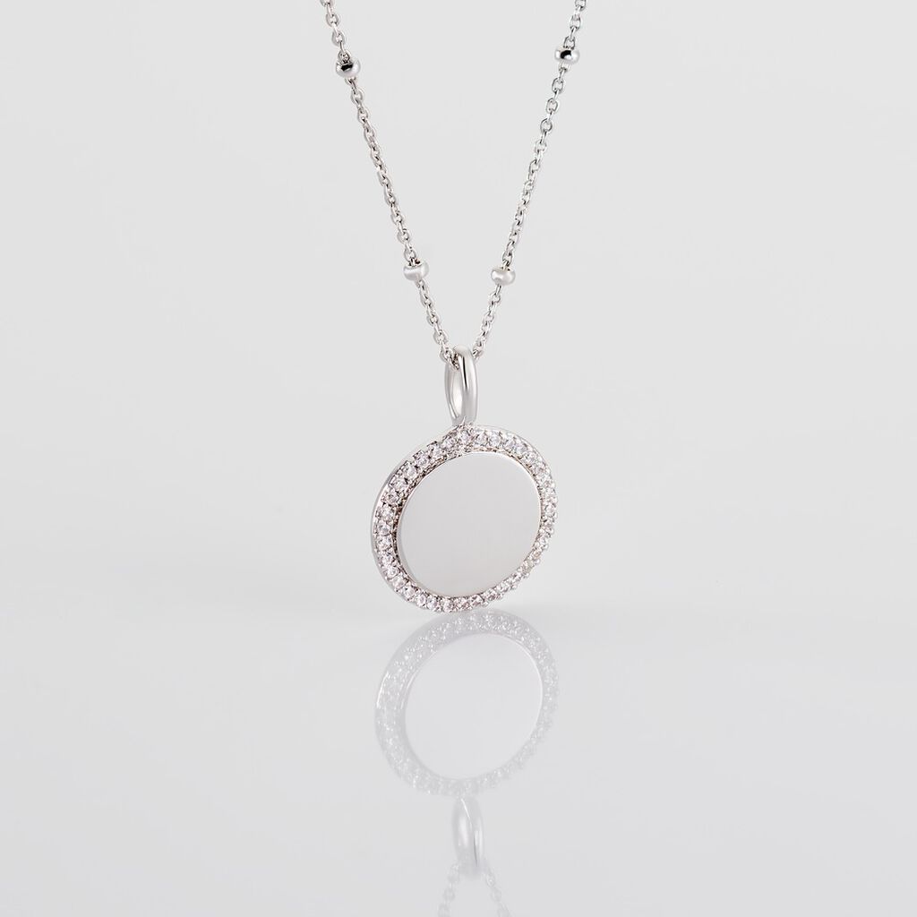 SCOTTIE Damen Collier Silber 925 Zirkonia Wei&szlig; 0,27 ct Kreis