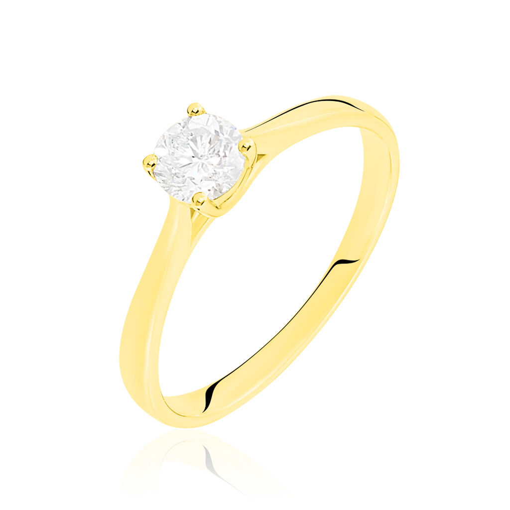 Bague Solitaire Collection Victoria Or Jaune Diamant - Spannringe Damen | OROVIVO