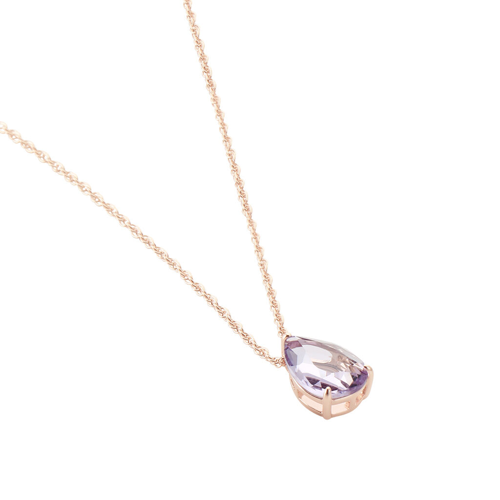 Damen Collier Silber rosevergoldet 925 Amethyst Violett 1,41ct Roswita - Halsketten Damen | OROVIVO
