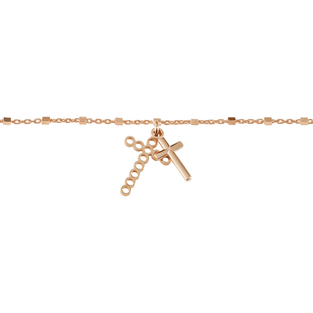 Damenarmband Silber 925 Rosé Vergoldet Kreuz - Armbänder mit Anhänger Damen | OROVIVO