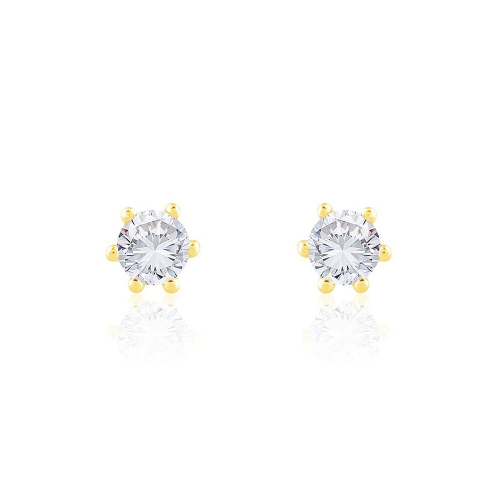 Sonate Damen Ohrstecker Gold 750 (18 Karat) Synthetischer Diamant Wei&szlig; 0,41 ct