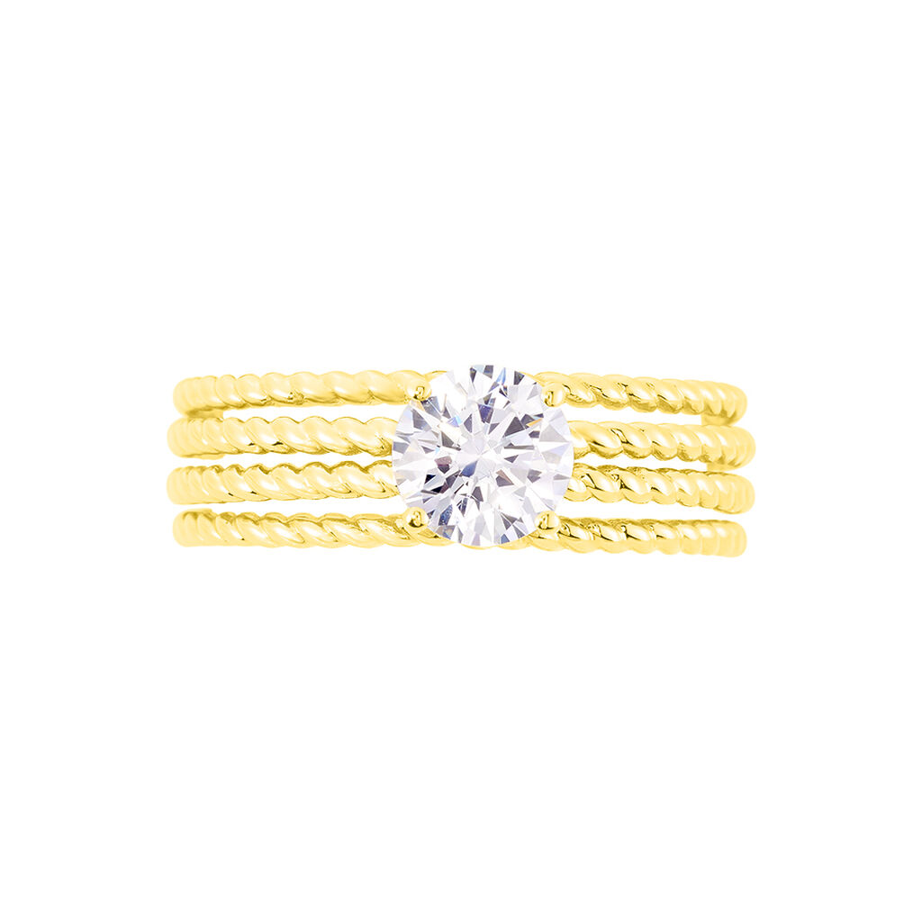 Bague Or Jaune Achila Torsades - Spannringe Damen | OROVIVO
