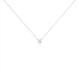 Damen Collier Weißgold 375 Diamant 0,07ct Viereck Illusion Pastille 45cm - Ketten mit Stein Damen | OROVIVO