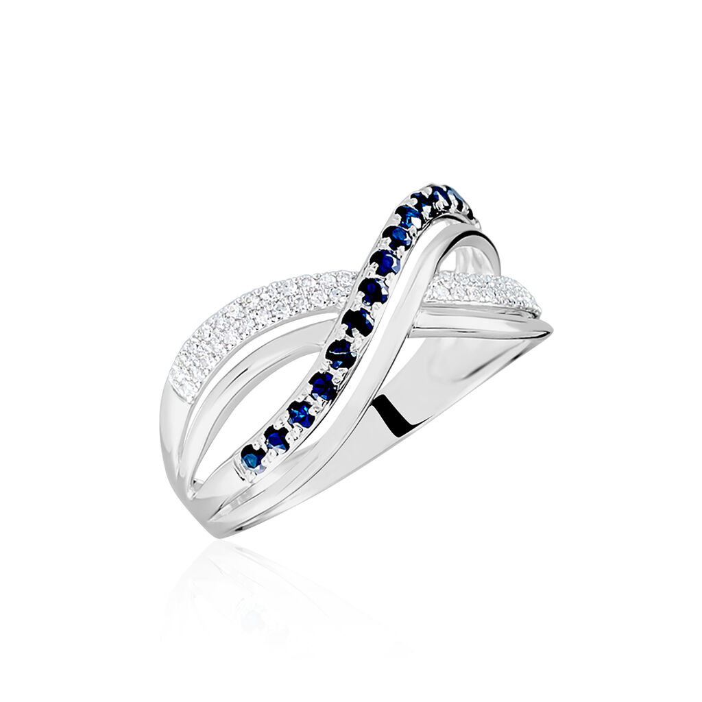 Bague Or Weiss Maudy Saphirs Diamants - Spannringe Damen | OROVIVO