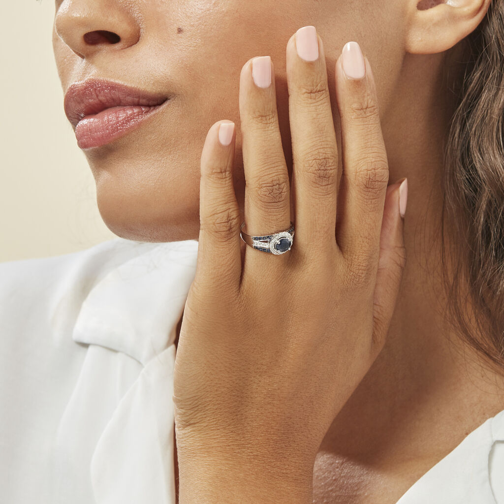 Bague Taliya Or Blanc Saphir Diamant - Spannringe Damen | OROVIVO