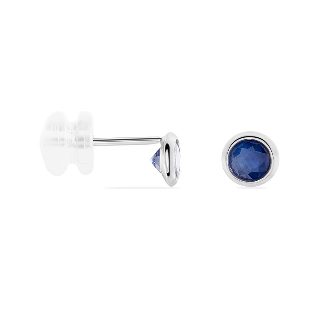 Damen Ohrstecker Weißgold 375 Saphir 0,74ct Edy Fassung Zarge  - Ohrstecker Damen | OROVIVO
