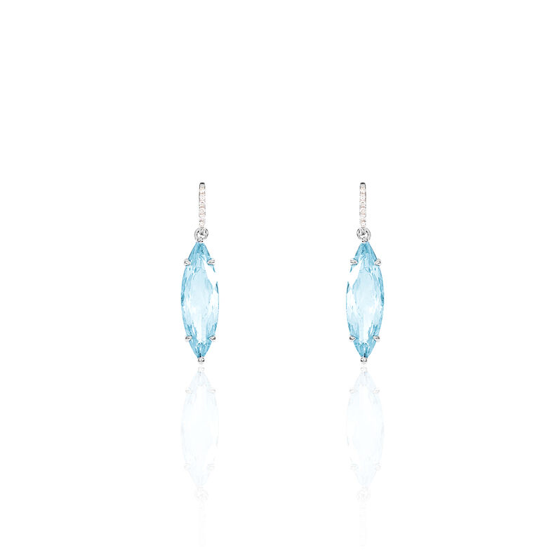 Boucles D'oreilles Thea Or Blanc Topaze - Spannringe Damen | OROVIVO