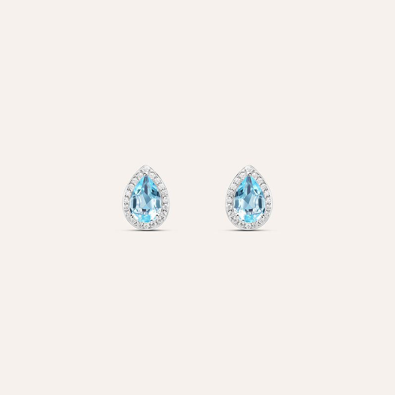 Orecchini Lobo Punto Luce Amélie Oro Bianco Topazio Cubic Zirconia - Spannringe Damen | OROVIVO