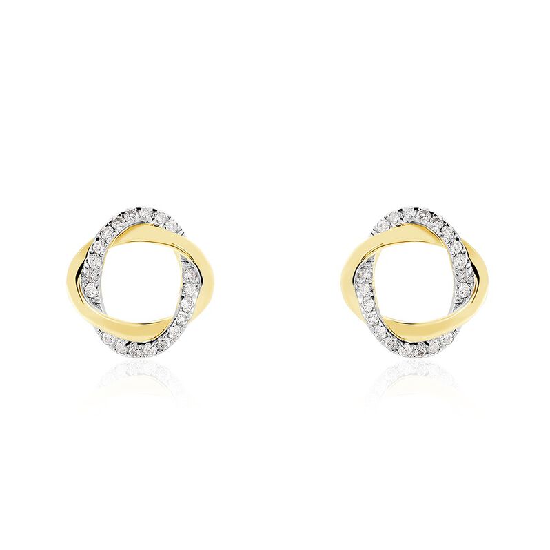 SERENE Damen Ohrstecker Gold 585 (14 Karat) Diamant Wei&szlig; 0,14 ct - Ohrstecker Damen | OROVIVO