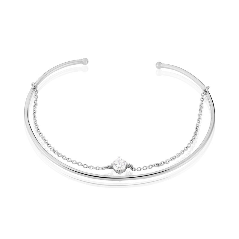 Bangle Silver Elegance Argento Rodiato Cubic Zirconia - Spannringe Damen | OROVIVO