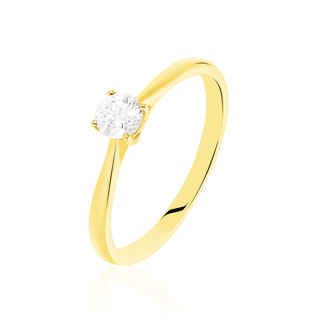 Bague Solitaire Victoria Or Jaune Diamant - Spannringe Damen | OROVIVO