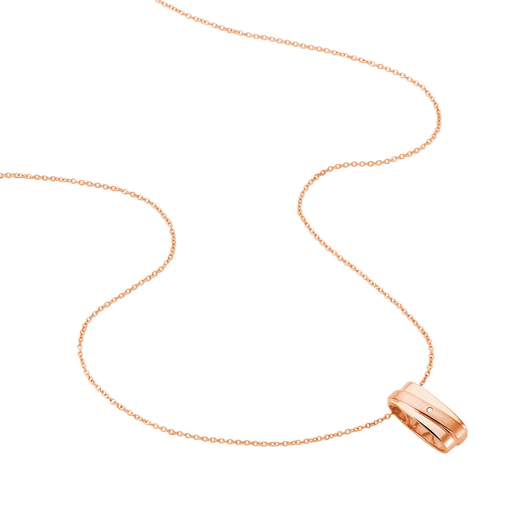 Damen Halskette Silber 925 Rosé Vergoldet Diamant - Halsketten Damen | OROVIVO