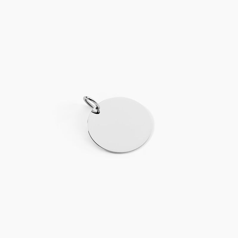 Pendentif Sirona Pastille Gravable Or Blanc - Spannringe Damen | OROVIVO
