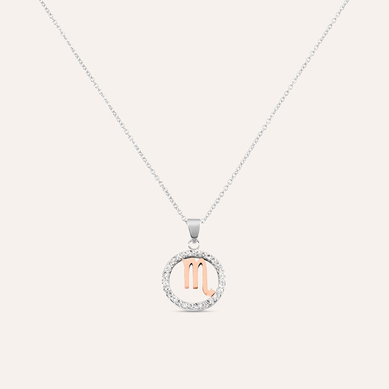 Collana Sunrise Acciaio Bicolore Bianco / Rosa Cubic Zirconia - Spannringe Damen | OROVIVO