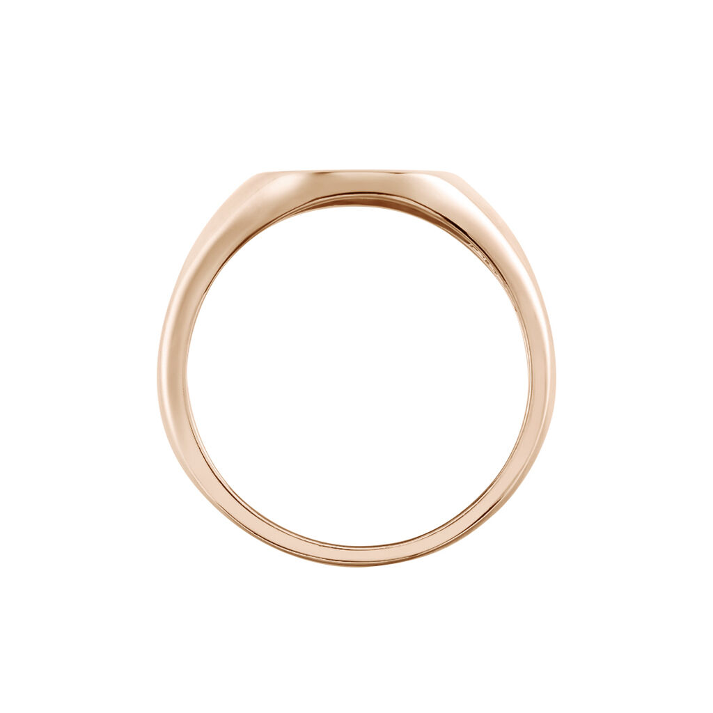 STEFANIE Damen Siegelring Silber rosevergoldet 925 Diamant Wei&szlig; 0,01 ct Oval