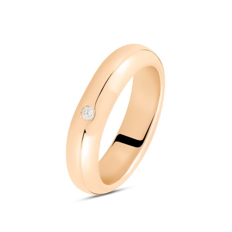 Fede Classica Leggera 5 mm Oro Rosa Diamante - Spannringe Unisex | OROVIVO