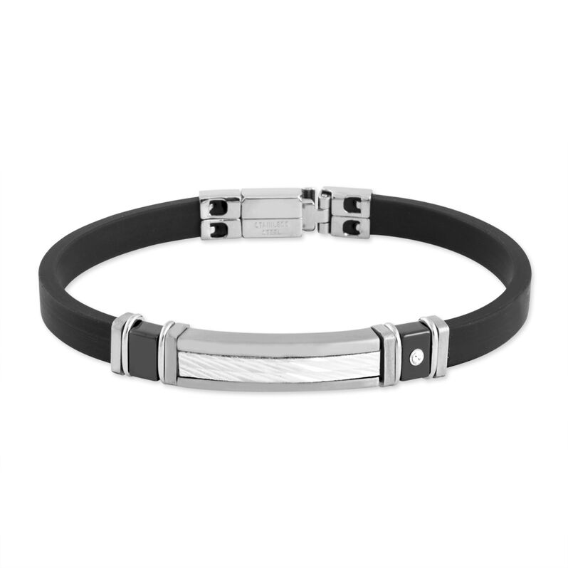 Bracelet Xuan Acier Blanc Pierre De Synthese - Spannringe Herren | OROVIVO