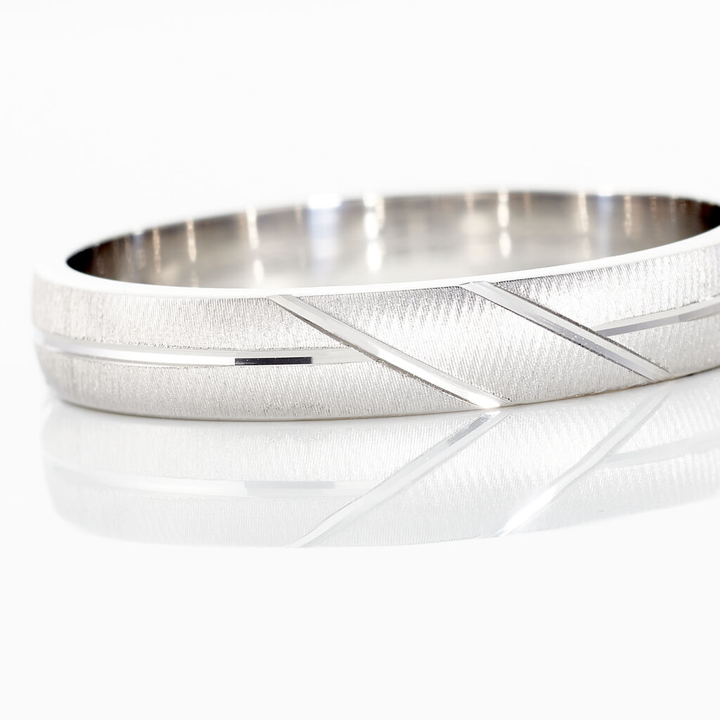 Alliance Lauria Ruban Plat Argent Blanc - Spannringe Familie | OROVIVO