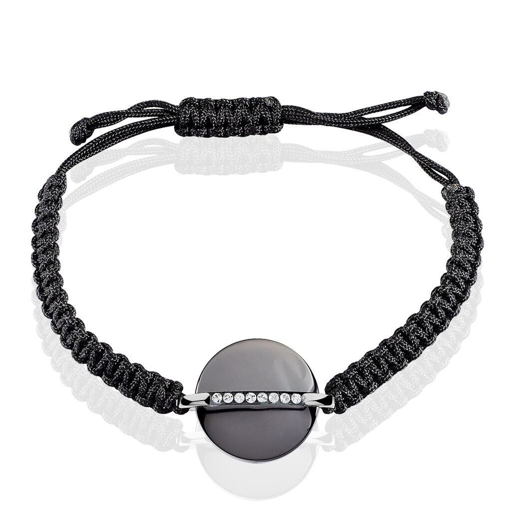 Bracelet Argent Blanc Céramique Et Strass - Spannringe Damen | OROVIVO